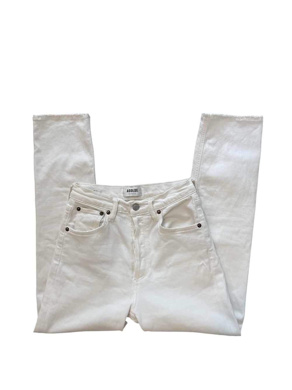 AGOLDE White High-Rise Straight Leg Jeans